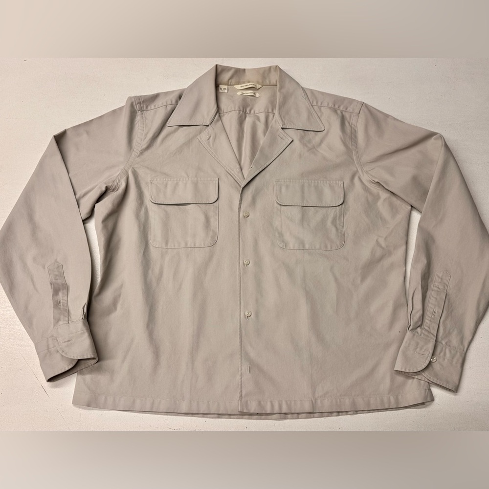 SUITSUPPLY Taupe Safari Cotton Slim Fit Shirt 17 XL